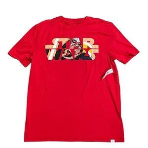 Gap Star Wars Boys Large 12/14 Pullover Graphic T Shirt Red Short Sleeves NWT)